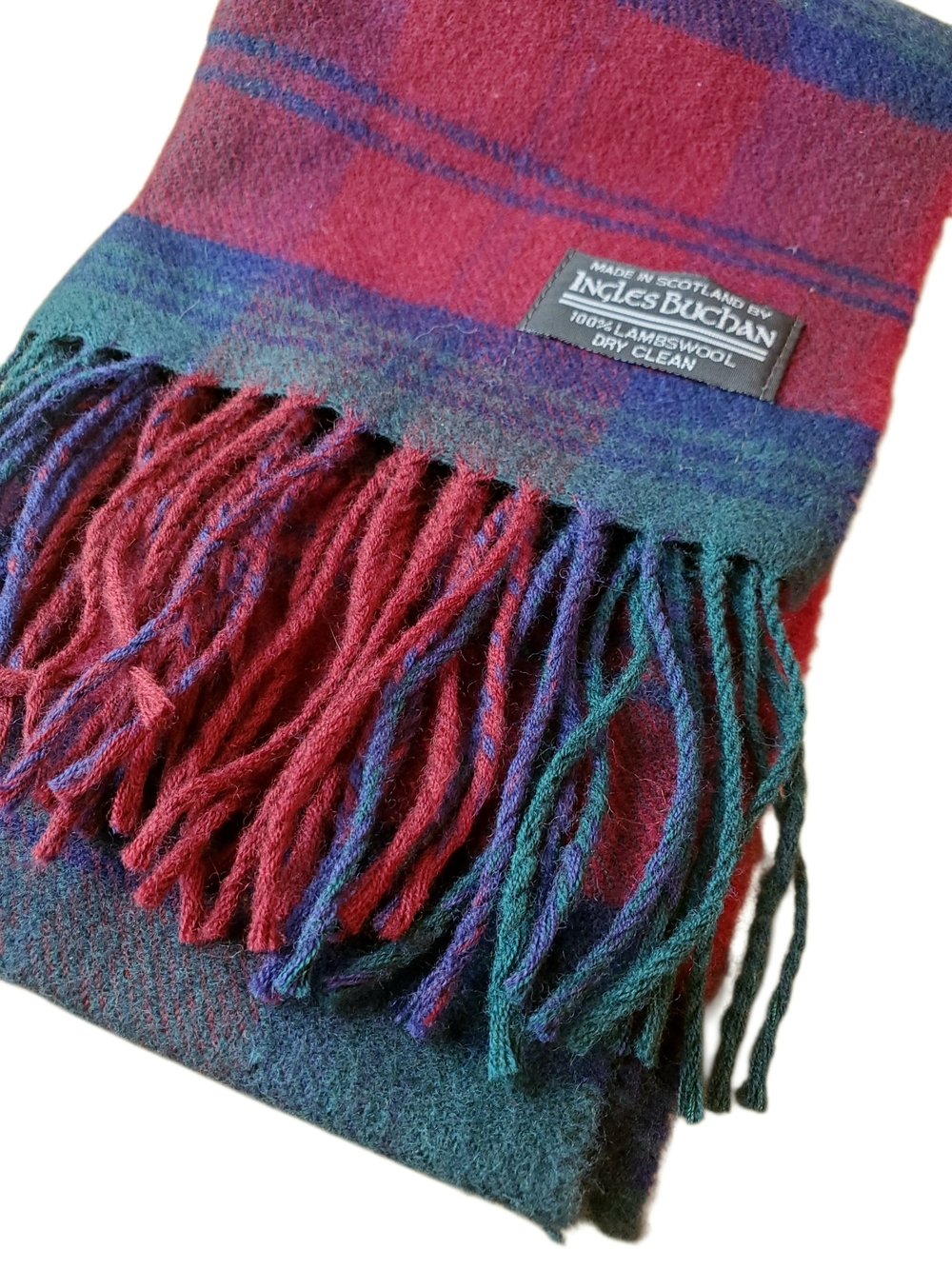 NWT Ingles Buchan Lindsay Tartan Lambswool Scarf Scotland Plaid